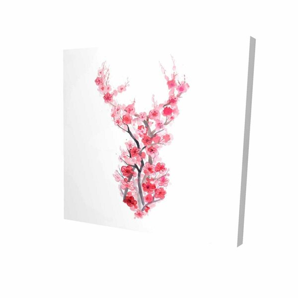 Fondo 32 x 32 in. Deer In Cherry Blossoms-Print on Canvas FO2793863